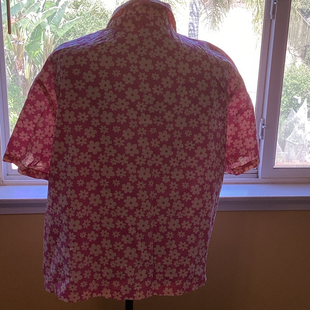 Divided Pink Floral Women’s Button Down Shirt - Picture 3 of 6